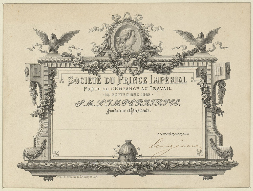 Societe du prince imperial diplome fondateur